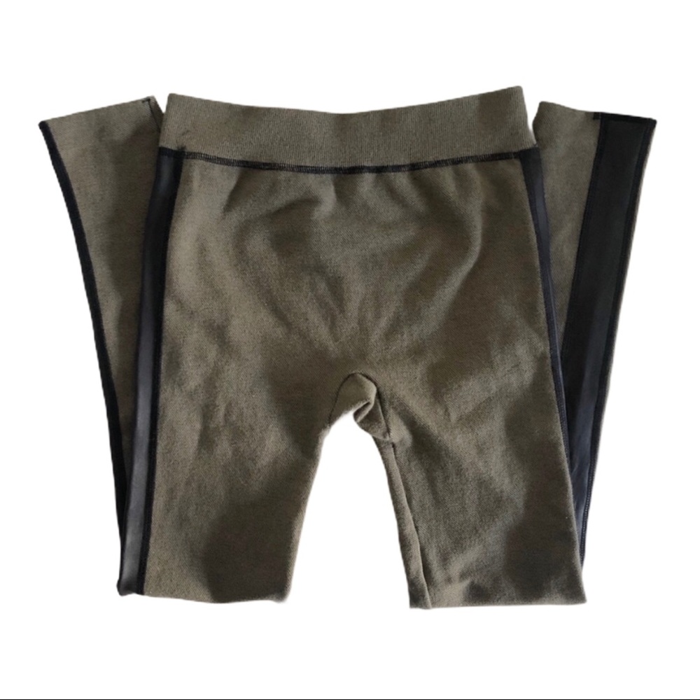 High Rise Seamless Faux Leather Side Leggings S